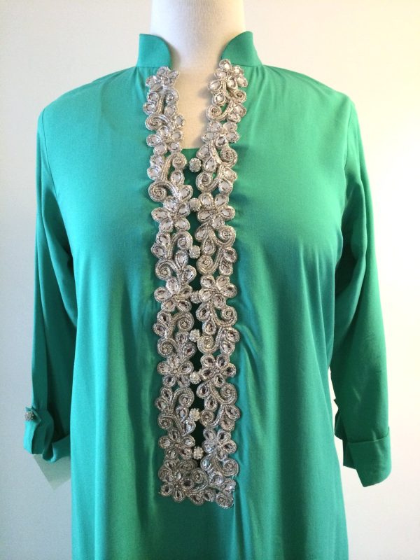 Parrot Green Layered Top For Discount