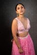 Rose Pink Zinnia Lehenga Cape Set Online