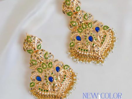 Mahveen Earrings - Emerald & Sapphire Discount