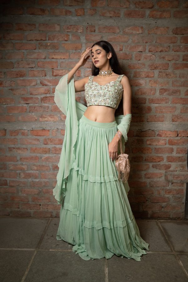 Honey Dew Lehenga with Dupatta Supply