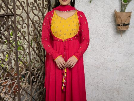 Fuchsia Anarkali Suit Set Online Hot Sale