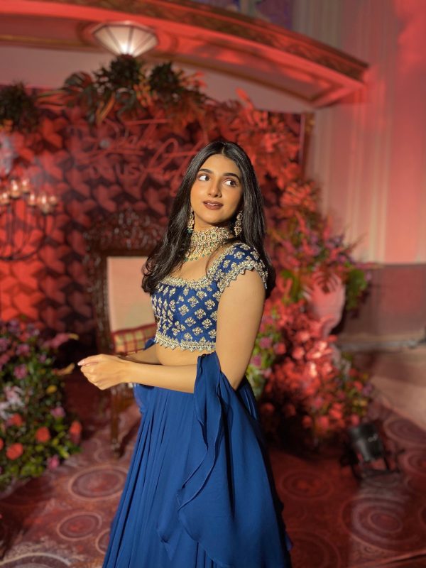 Esha Rao in Sapphire Blue Lehenga Set Online