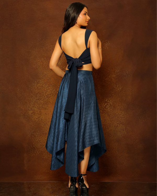 Sapphire Blue Drape Skirt Hot on Sale