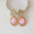 Avina Earrings - Pink For Cheap