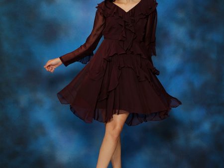 Mahogany Ruffle Dress Discount