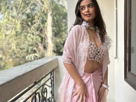 Saiba Kapoor in Rosebud Embellished Cape Set Fashion