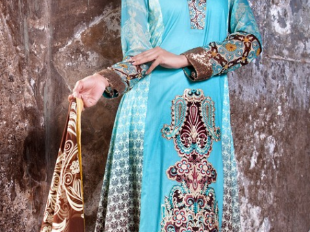 ZebAisha SkyBlue Unstitched Suit Online Hot Sale