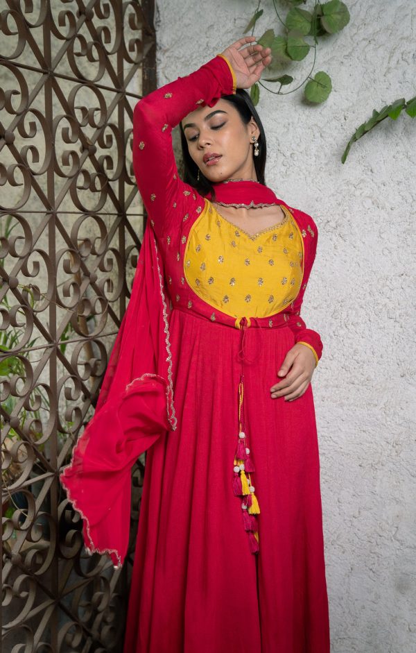 Fuchsia Anarkali Suit Set Online Hot Sale