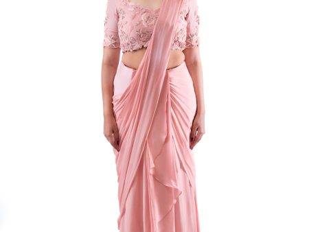 Rosebud Concept Saree Set For Cheap