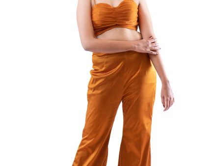 Rust Orange Wide Leg Pants Hot on Sale