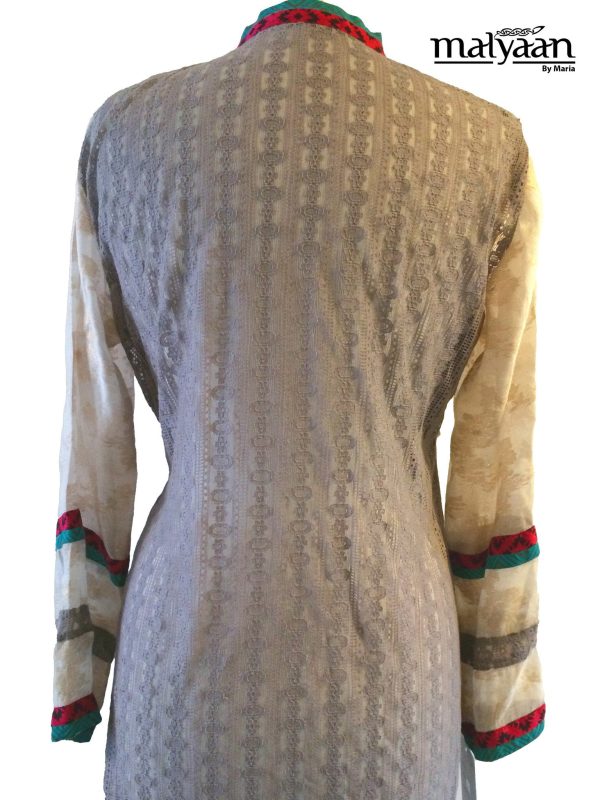 Grey Net Jacket with Thread Work Embroidery Hot on Sale