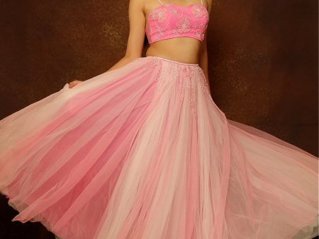 Rose Pink & Bay Salt Layered Skirt For Cheap