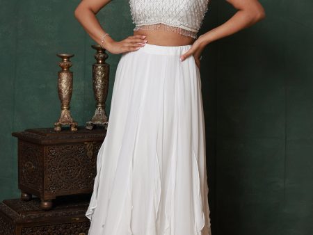 Bay Salt Ruffle Lehenga Set Hot on Sale