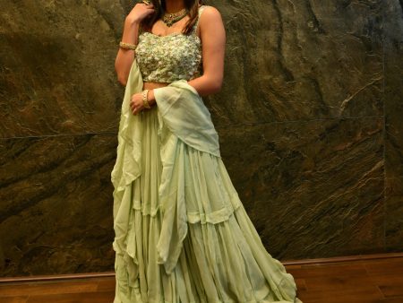 Jaiyetri Makana in Honey Dew Lehenga Set Online now