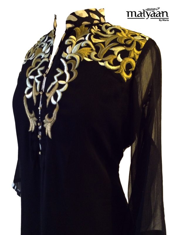 Black Chiffon with Leopard Print Silk back top Discount