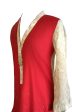 Red Raw Silk with Banarsi Chiffon Sleeves and Back Kurta For Cheap