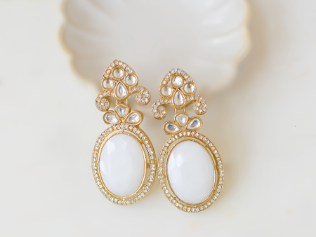 Avina Earrings - White For Cheap