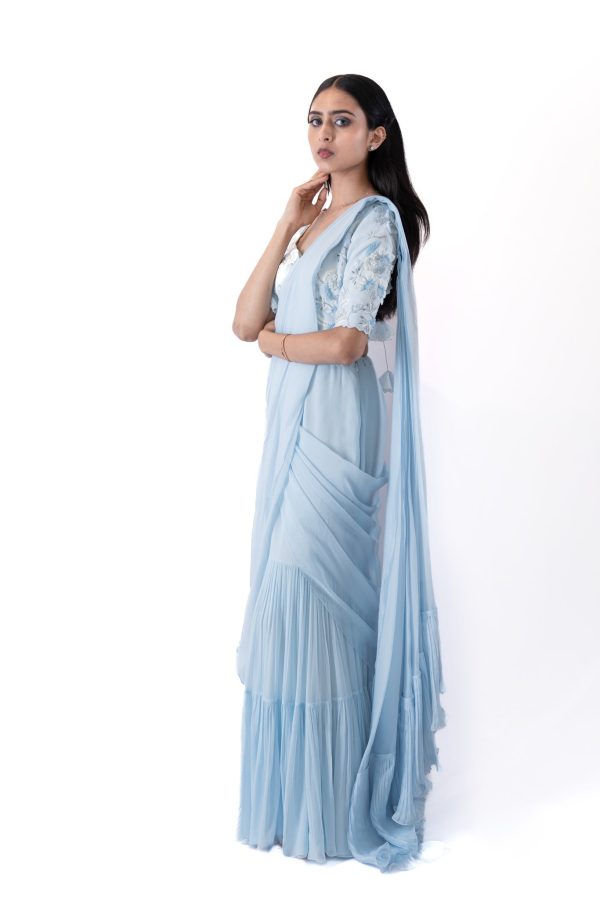 Cloud Blue Concept Saree Set Online Hot Sale