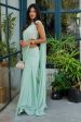 Divya Boppana in Honey Dew Concept Saree Set on Sale