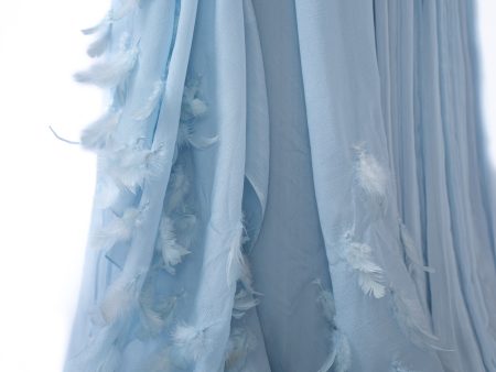 Cloud Blue Feather Dupatta Online