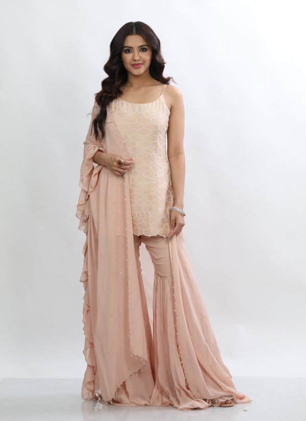 Malvika Sharma in Rosebud Beaded Gharara Set Hot on Sale